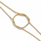 Aura Knot Bracelet — Gold delicate bracelet champagne gold-tone with knot detail on clean white background, product flat lay, ZARIÉ fine jewellery SÉRÉNITÉ collection
