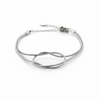 Silver bracelet on a white background