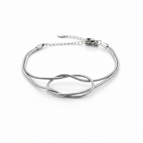 Silver bracelet on a white background