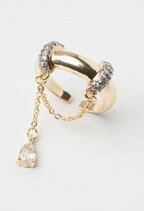 Aurelian Chain Ring fine chain necklace on clean white background, product flat lay, ZARIÉ fine jewellery LUMIÈRE collection