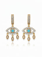 Aurora Eye Drop Earrings drop earrings on clean white background, product flat lay, ZARIÉ fine jewellery RAYONNE collection
