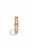 Bezel Glow Ring open band ring on clean white background, product flat lay, ZARIÉ fine jewellery LUMIÈRE collection
