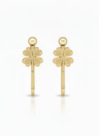 Clover Rectangle Earrings open band ring four-leaf clover motif on clean white background, product flat lay, ZARIÉ fine jewellery SÉRÉNITÉ collection