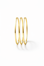 Contour Trio Bangles — Gold fine jewellery piece champagne gold-tone on clean white background, product flat lay, ZARIÉ fine jewellery SÉRÉNITÉ collection