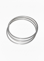 Contour Trio Bangles — Silver fine jewellery piece silver-tone on clean white background, product flat lay, ZARIÉ fine jewellery ÉLORA collection