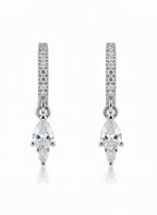 Crystal Drop Earrings – Classic drop earrings on clean white background, product flat lay, ZARIÉ fine jewellery ÉLORA collection