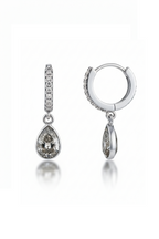 Crystal Drop Earrings – Petite drop earrings on clean white background, product flat lay, ZARIÉ fine jewellery ÉLORA collection