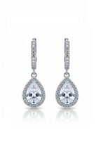 Crystal Drop Earrings – Statement drop earrings on clean white background, product flat lay, ZARIÉ fine jewellery ÉLORA collection