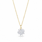 Crystal Snow Necklace — Gold fine chain necklace champagne gold-tone on clean white background, product flat lay, ZARIÉ fine jewellery LUMIÈRE collection