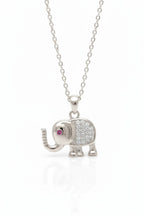 Elephant Crest Necklace — Silver fine chain necklace silver-tone on clean white background, product flat lay, ZARIÉ fine jewellery ÉLORA collection