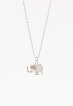 Elephant Crest Necklace — Silver fine chain necklace silver-tone on clean white background, product flat lay, ZARIÉ fine jewellery ÉLORA collection