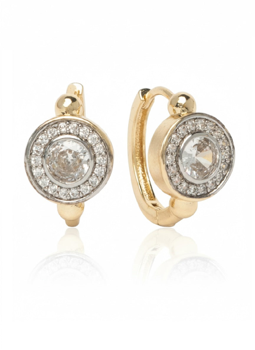 Giola Halo Hoops hoop earrings on clean white background, product flat lay, ZARIÉ fine jewellery LUMIÈRE collection