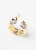 Halo Crest Ring open band ring on clean white background, product flat lay, ZARIÉ fine jewellery LUMIÈRE collection