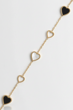 Heart Motif Chain Bracelet fine chain necklace on clean white background, product flat lay, ZARIÉ fine jewellery SÉRÉNITÉ collection