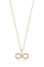 Infinity Line Necklace — Gold fine chain necklace champagne gold-tone on clean white background, product flat lay, ZARIÉ fine jewellery AMOURÉ collection