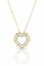 Inner Heart Necklace — Gold fine chain necklace champagne gold-tone on clean white background, product flat lay, ZARIÉ fine jewellery AMOURÉ collection