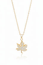 Leaf Crest Necklace fine chain necklace on clean white background, product flat lay, ZARIÉ fine jewellery LUMIÈRE collection