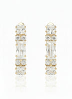 Linear Crystal Clip Earrings open band ring on clean white background, product flat lay, ZARIÉ fine jewellery LUMIÈRE collection