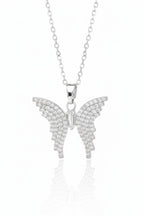 Little Butterfly Necklace — Silver fine chain necklace silver-tone on clean white background, product flat lay, ZARIÉ fine jewellery ÉLORA collection
