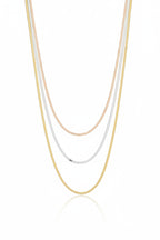 Lustre Classic Necklace fine chain necklace on clean white background, product flat lay, ZARIÉ fine jewellery HARMONIE collection