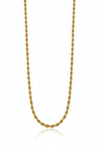 Lustre Rope Chain — Gold fine chain necklace champagne gold-tone lifestyle shot worn on model against neutral background, ZARIÉ fine jewellery HARMONIE collection