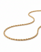 Lustre Rope Chain — Gold fine chain necklace champagne gold-tone lifestyle shot worn on model against neutral background, ZARIÉ fine jewellery HARMONIE collection