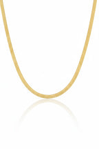 Lustre Slim Necklace fine chain necklace on clean white background, product flat lay, ZARIÉ fine jewellery SÉRÉNITÉ collection