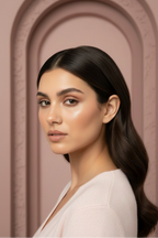 Mini Stone Bar Nose Stud — Silver stud earrings silver-tone lifestyle shot worn on model against neutral background, ZARIÉ fine jewellery ÉLORA collection