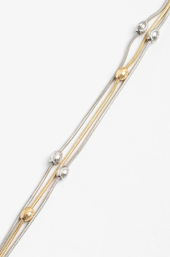 Multi-Strand Bead Bracelet delicate bracelet on clean white background, product flat lay, ZARIÉ fine jewellery HARMONIE collection