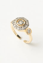 Octave Halo Ring open band ring on clean white background, product flat lay, ZARIÉ fine jewellery LUMIÈRE collection