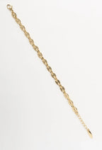 Oval Link Chain Bracelet fine chain necklace on clean white background, product flat lay, ZARIÉ fine jewellery HARMONIE collection