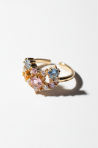 Pastel Facet Open Ring open band ring on clean white background, product flat lay, ZARIÉ fine jewellery RAYONNE collection