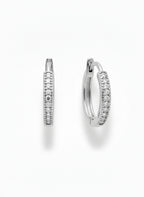 Pavé Accent Mini Earrings open band ring with pavé stone setting on clean white background, product flat lay, ZARIÉ fine jewellery ÉLORA collection