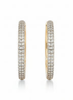 Pavé Contrast Hoop Earrings hoop earrings with pavé stone setting on clean white background, product flat lay, ZARIÉ fine jewellery LUMIÈRE collection