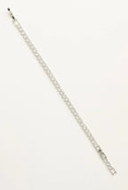 Pavé Line Bracelet – Silver delicate bracelet silver-tone with pavé stone setting on clean white background, product flat lay, ZARIÉ fine jewellery ÉLORA collection