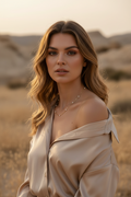 Pearl Link Necklace fine chain necklace with pearl detail lifestyle shot worn on model against neutral background, ZARIÉ fine jewellery SÉRÉNITÉ collection