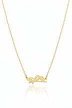 Perched Birds Necklace — Gold fine chain necklace champagne gold-tone lifestyle shot worn on model against neutral background, ZARIÉ fine jewellery SÉRÉNITÉ collection