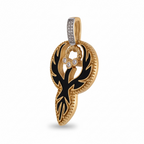 Phoenix Charm Pendant – Gold pendant necklace champagne gold-tone on clean white background, product flat lay, ZARIÉ fine jewellery HARMONIE collection
