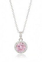 Pink Halo Necklace fine chain necklace on clean white background, product flat lay, ZARIÉ fine jewellery ÉLORA collection