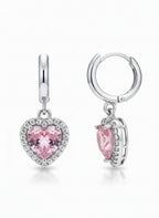 Pink Heart Pavé Earrings – Statement open band ring with pavé stone setting on clean white background, product flat lay, ZARIÉ fine jewellery AMOURÉ collection