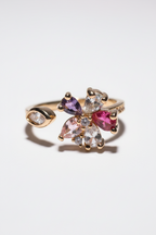 Prism Bloom Open Ring open band ring on clean white background, product flat lay, ZARIÉ fine jewellery RAYONNE collection