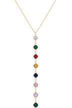 Prism Cascade Necklace — Gold fine chain necklace champagne gold-tone additional product view on soft beige background, ZARIÉ fine jewellery RAYONNE collection