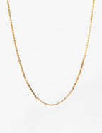 Ripple Chain Necklace fine chain necklace on clean white background, product flat lay, ZARIÉ fine jewellery SÉRÉNITÉ collection