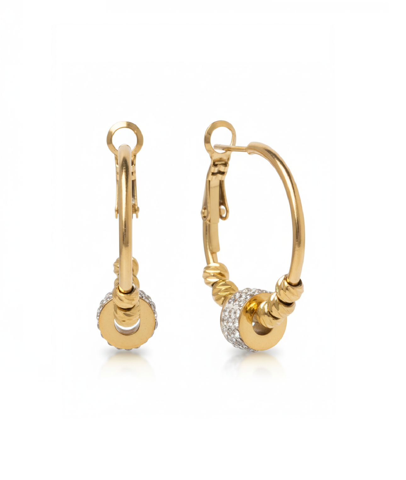 Silhouette Charm Hoop Earrings hoop earrings on clean white background, product flat lay, ZARIÉ fine jewellery LUMIÈRE collection