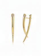 Slim Horn Drop Earrings drop earrings on clean white background, product flat lay, ZARIÉ fine jewellery LUMIÈRE collection