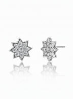 Star Halo Stud Earrings – Classic stud earrings on clean white background, product flat lay, ZARIÉ fine jewellery ÉLORA collection