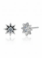Star Stud Earrings – Petite stud earrings on clean white background, product flat lay, ZARIÉ fine jewellery ÉLORA collection
