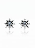 Star Stud Earrings – Petite stud earrings on clean white background, product flat lay, ZARIÉ fine jewellery ÉLORA collection