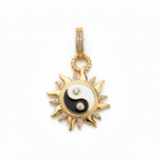 Sun Medallion Charm fine jewellery piece on clean white background, product flat lay, ZARIÉ fine jewellery HARMONIE collection