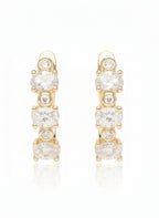 Trio Crystal Bar  Earrings open band ring on clean white background, product flat lay, ZARIÉ fine jewellery LUMIÈRE collection